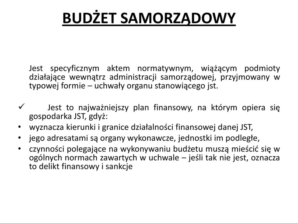 System Finans W Samorz Dowych Ppt Pobierz